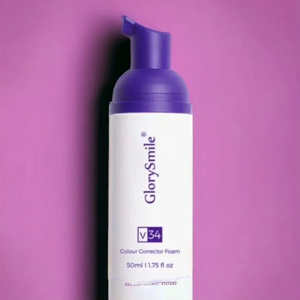 Color corrector foam whitening toothpaste